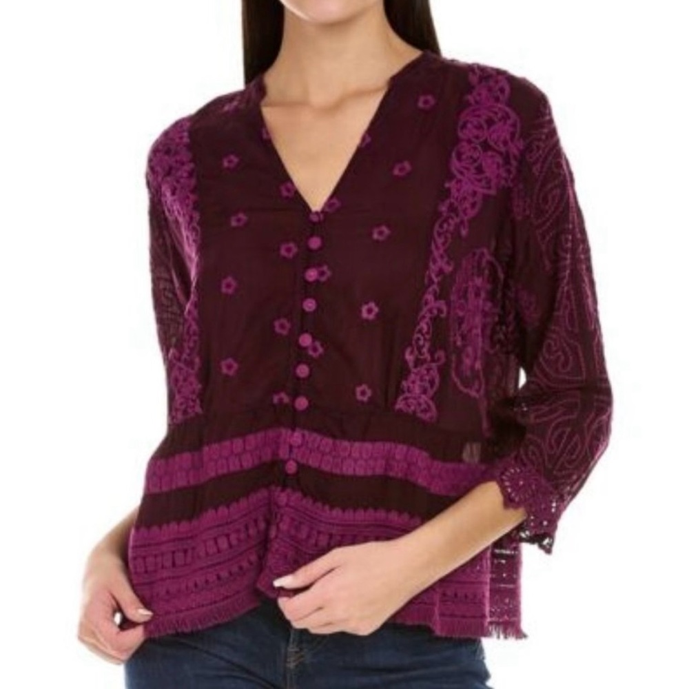 Johnny Was Polyvore Juniper Blouse Size small